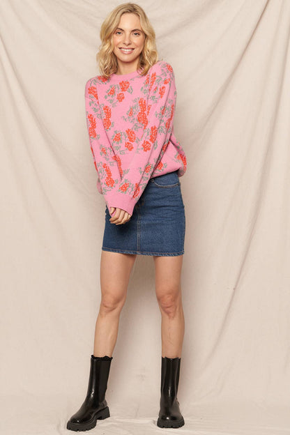 Rose Print Sweater ~SALE $30.40~