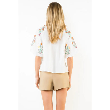 Lucy Embroidery Detailed Top