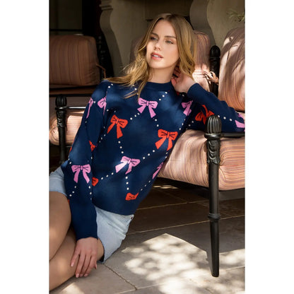 Navy Ribbon Sweater ~SALE $46.40~