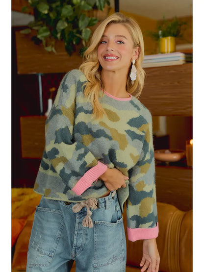 Camo Contrast Sweater