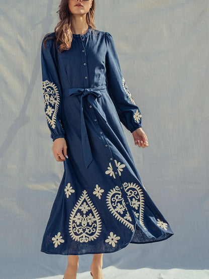 Paisley Embroidered Maxi Dress