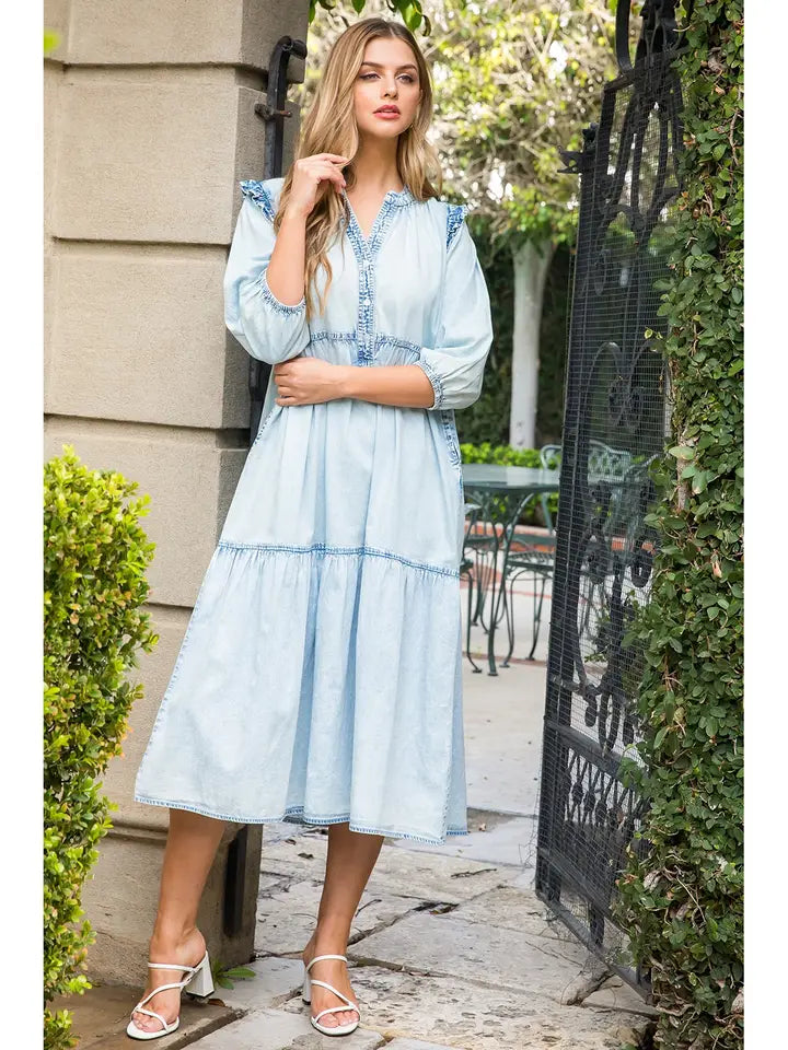 Denim Midi Dress ~SALE $54.40~