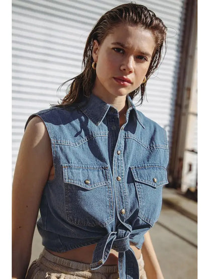 Denim Top ~SALE $23.20~