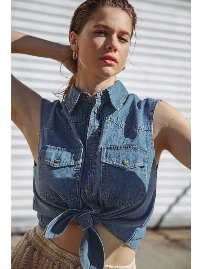 Denim Top ~SALE $23.20~