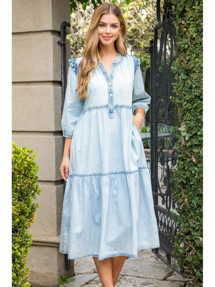 Denim Midi Dress ~SALE $54.40~
