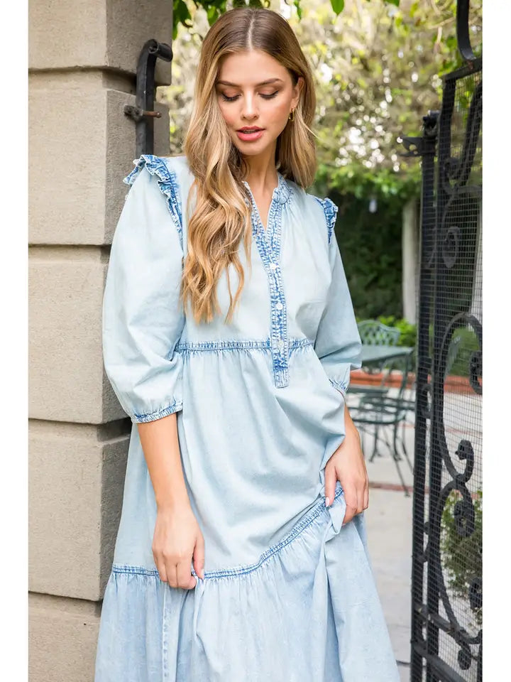 Denim Midi Dress ~SALE $54.40~