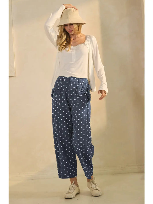Polka Denim Pants