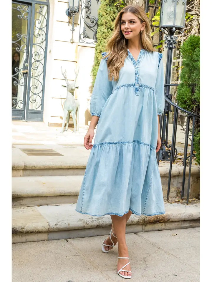 Denim Midi Dress ~SALE $54.40~