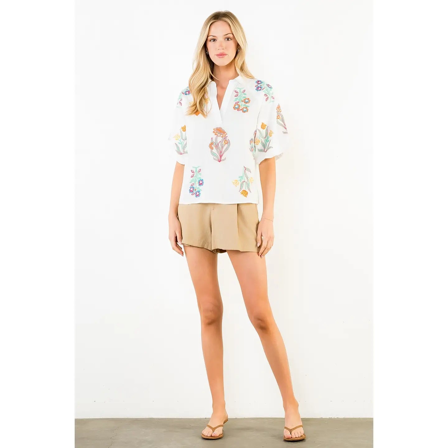 Lucy Embroidery Detailed Top