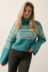 Geometric Turtleneck Sweater