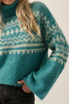 Geometric Turtleneck Sweater