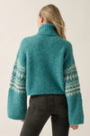 Geometric Turtleneck Sweater