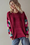 Checkered Sleeve Sweater