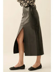 Faux Leather Midi Skirt