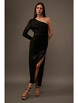 Asymmetric Velvet Dress