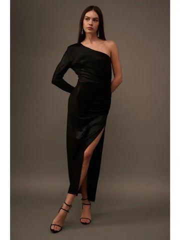 Asymmetric Velvet Dress