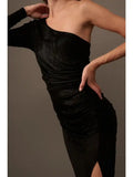 Asymmetric Velvet Dress