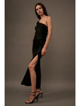 Asymmetric Velvet Dress
