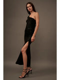 Asymmetric Velvet Dress