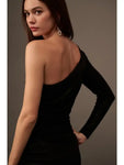 Asymmetric Velvet Dress