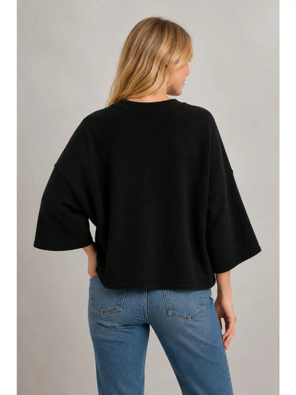 Brushed Knit Cape Cardigan