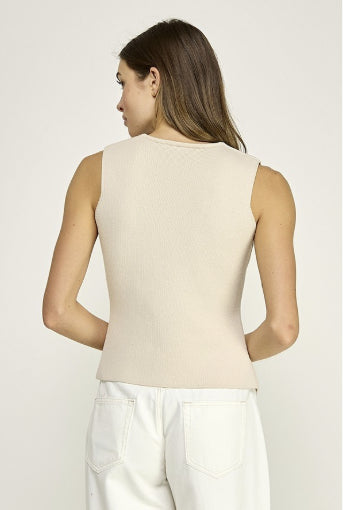 Gold Button Split Vest