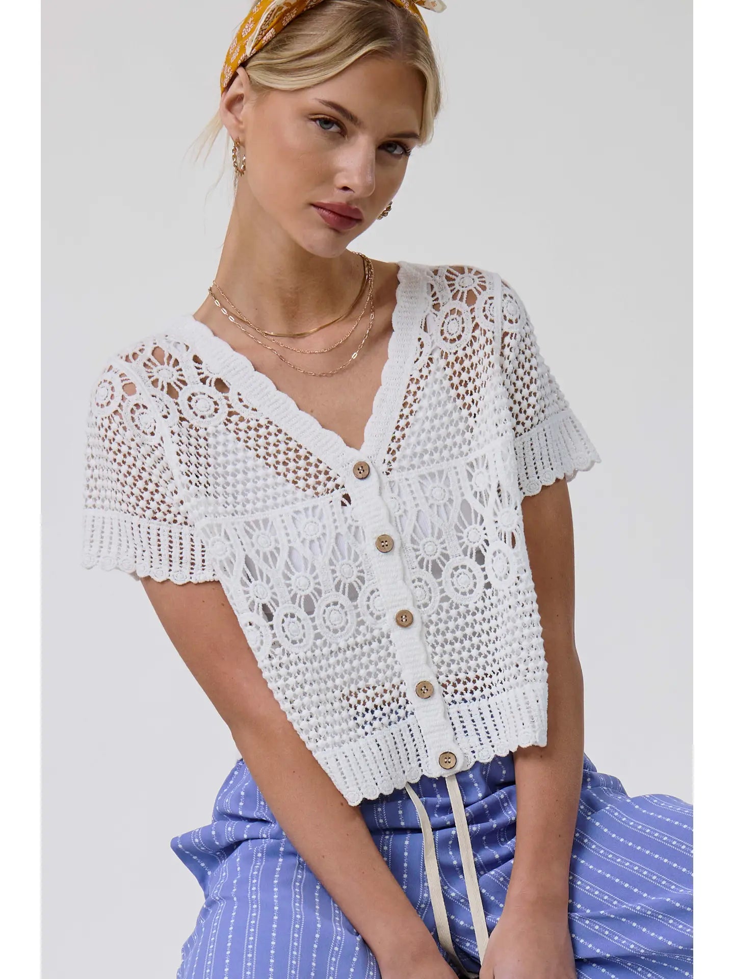 Open Knit Crochet Cardigan