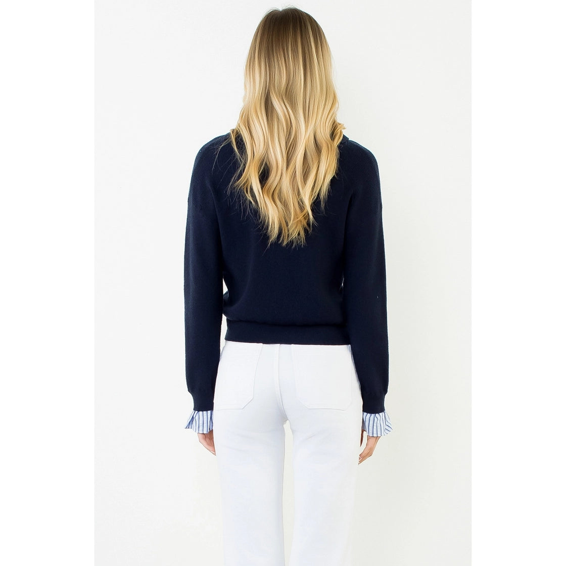 Tori Collared V-Neck Sweater Top