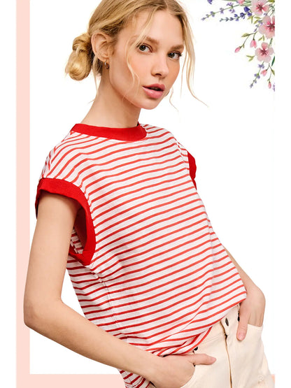 Nautical Cap Sleeve Top (More Colors)