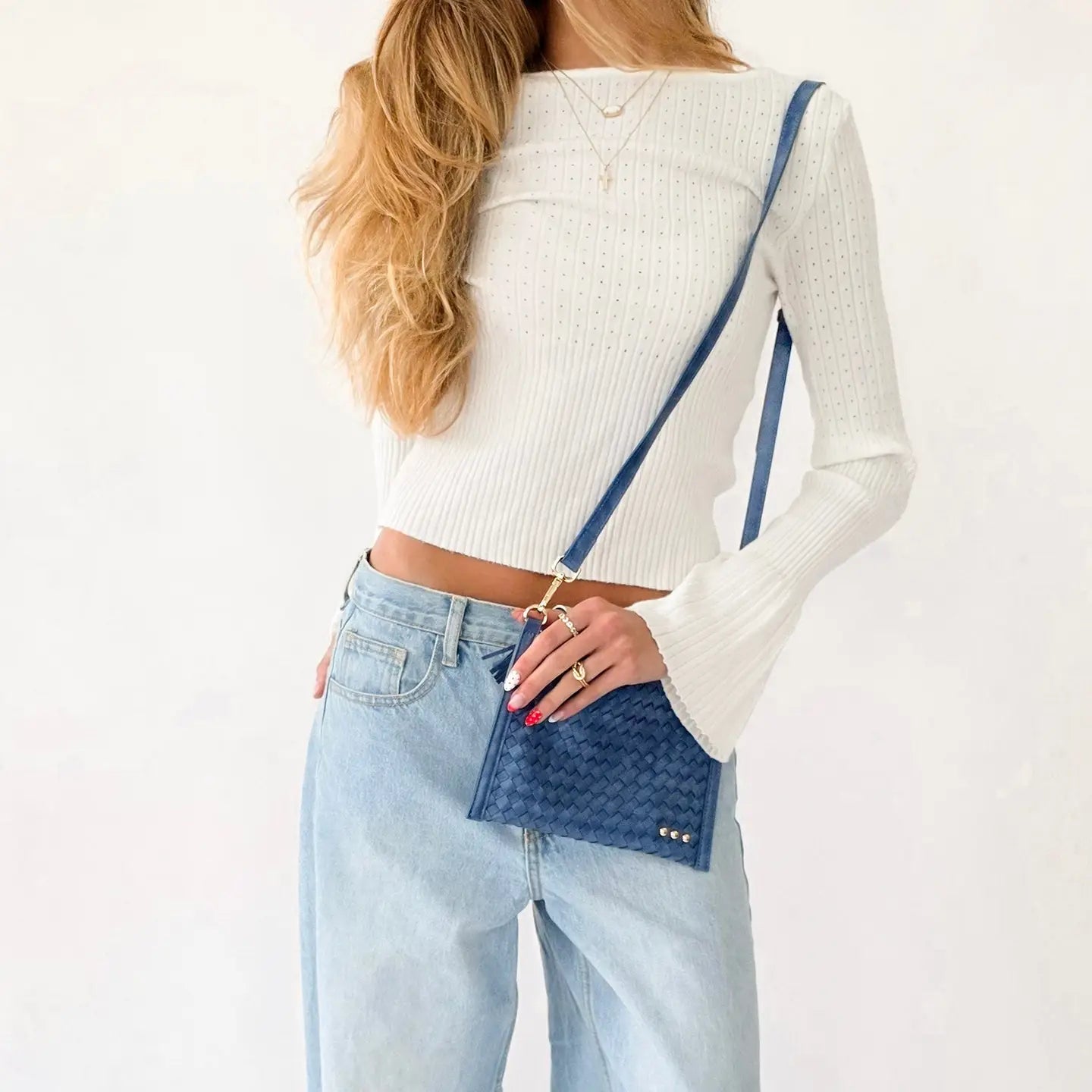 Veda Woven Crossbody and Clutch Bag