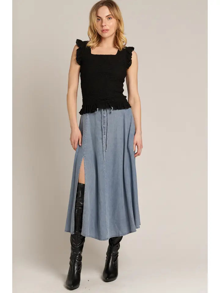 Denim Midi Skirt ~SALE $29.60~