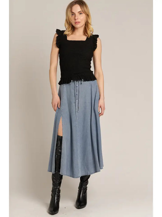 Denim Midi Skirt ~SALE $29.60~