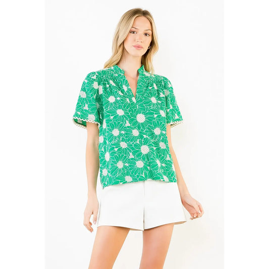 Emmy Floral Embroidery Top