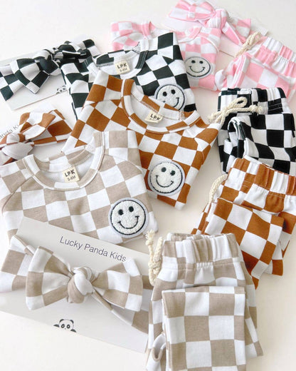 Latte Checkered Smiley Lounge Set ~Originally $40~