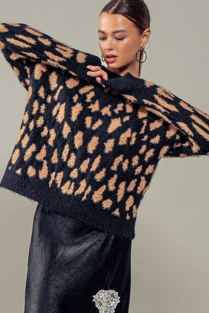 Animal Print Crewneck Sweater ~SALE $34.40~