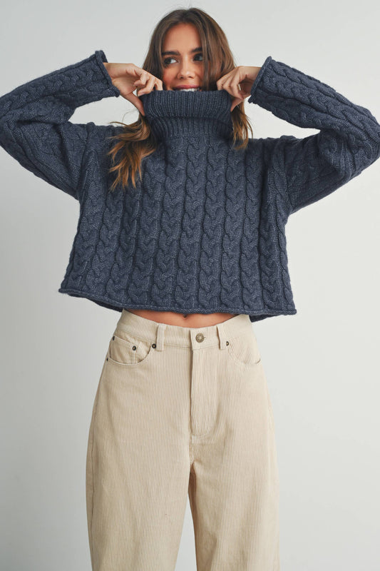 Thick Braid Turtleneck Sweater (More Colors)~SALE $30.40~
