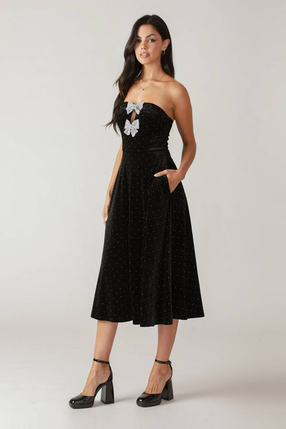 Embellished Velvet Midi Dress ~SALE $43.20~