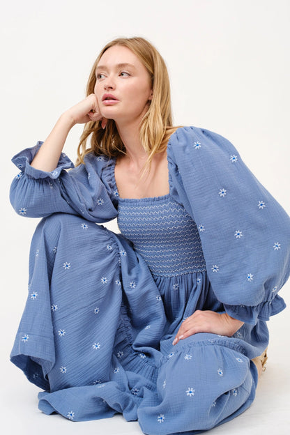 Flower Smocked Maxi ~SALE $43.20~