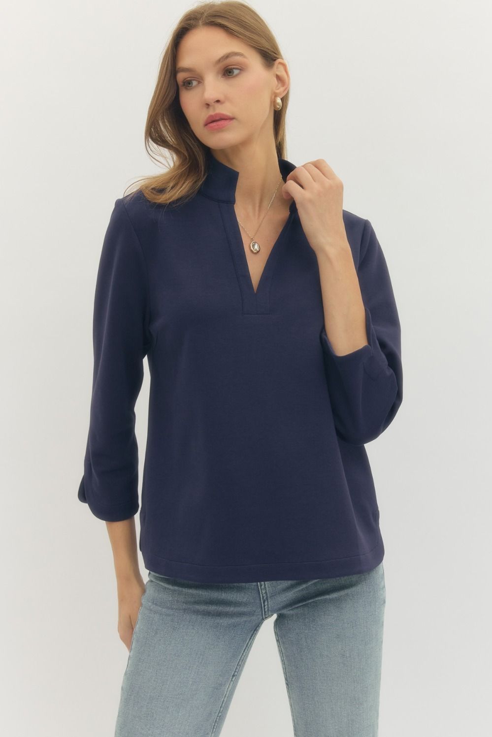 Callie Split Neck Top