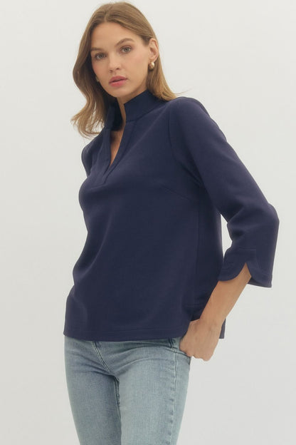 Callie Split Neck Top