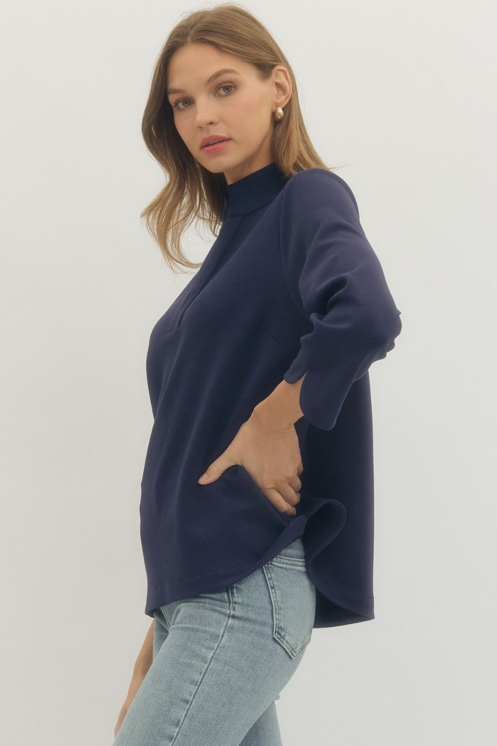 Callie Split Neck Top