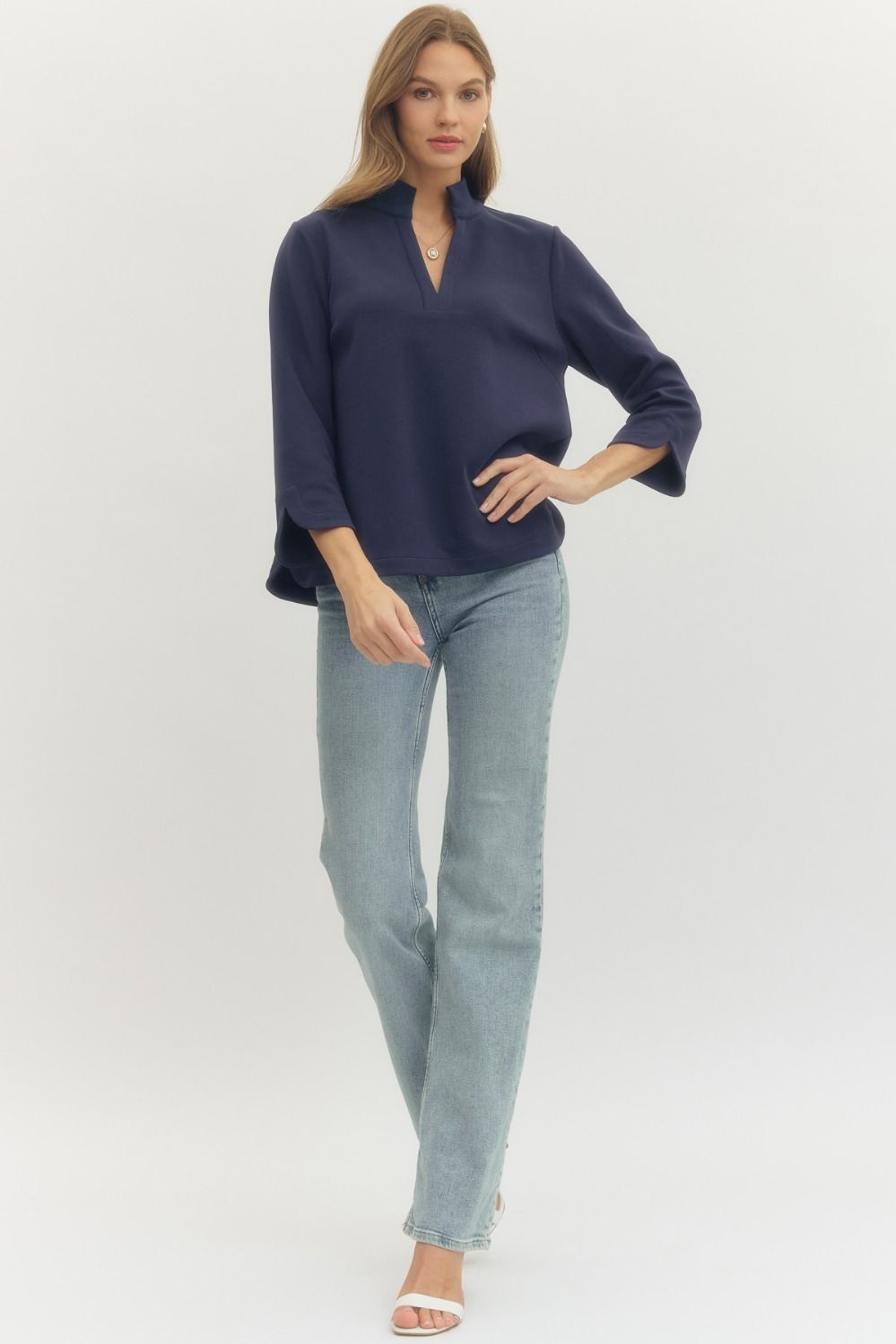 Callie Split Neck Top