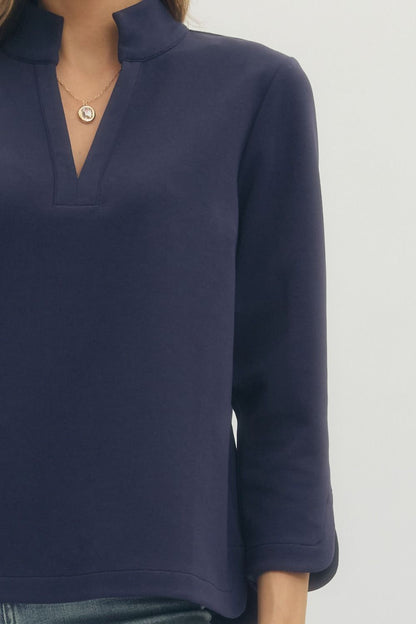 Callie Split Neck Top