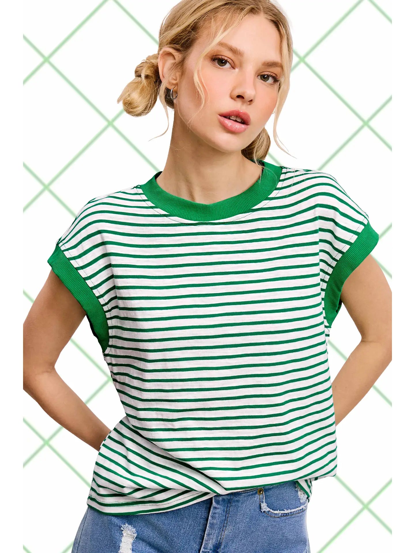 Nautical Cap Sleeve Top (More Colors)