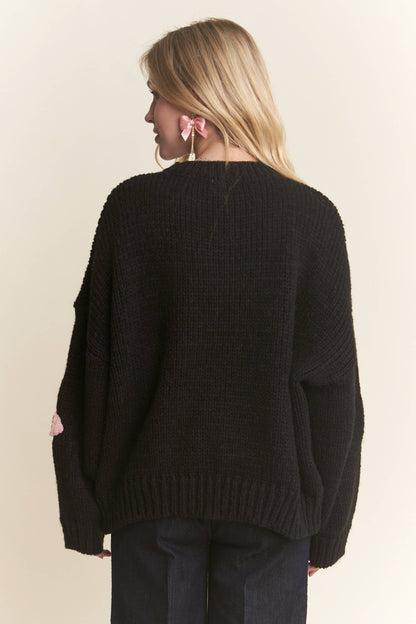 Flower Applique Sweater (More Colors) ~SALE $35.20~