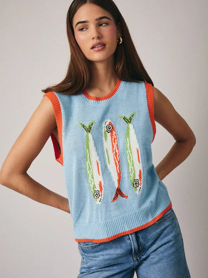 Fish Sweater Vest