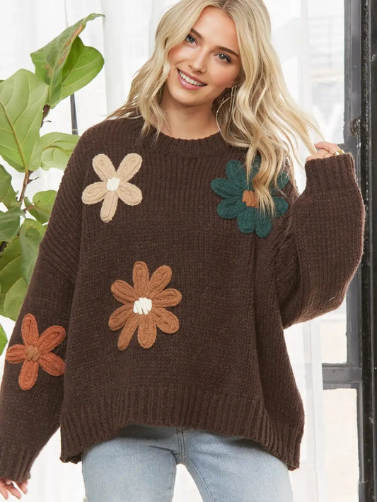 Floral Applique Sweater (More Colors)