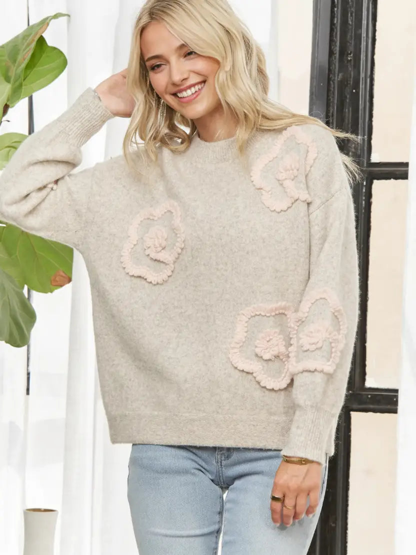 Floral Knit Sweater