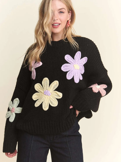 Floral Applique Sweater (More Colors)