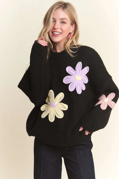 Floral Applique Sweater (More Colors)